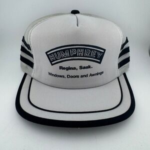 AJM Trucker Hat OS Gray Excellent Humphrey Regina Sask Windows Retro Mesh Cap‎